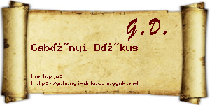Gabányi Dókus névjegykártya